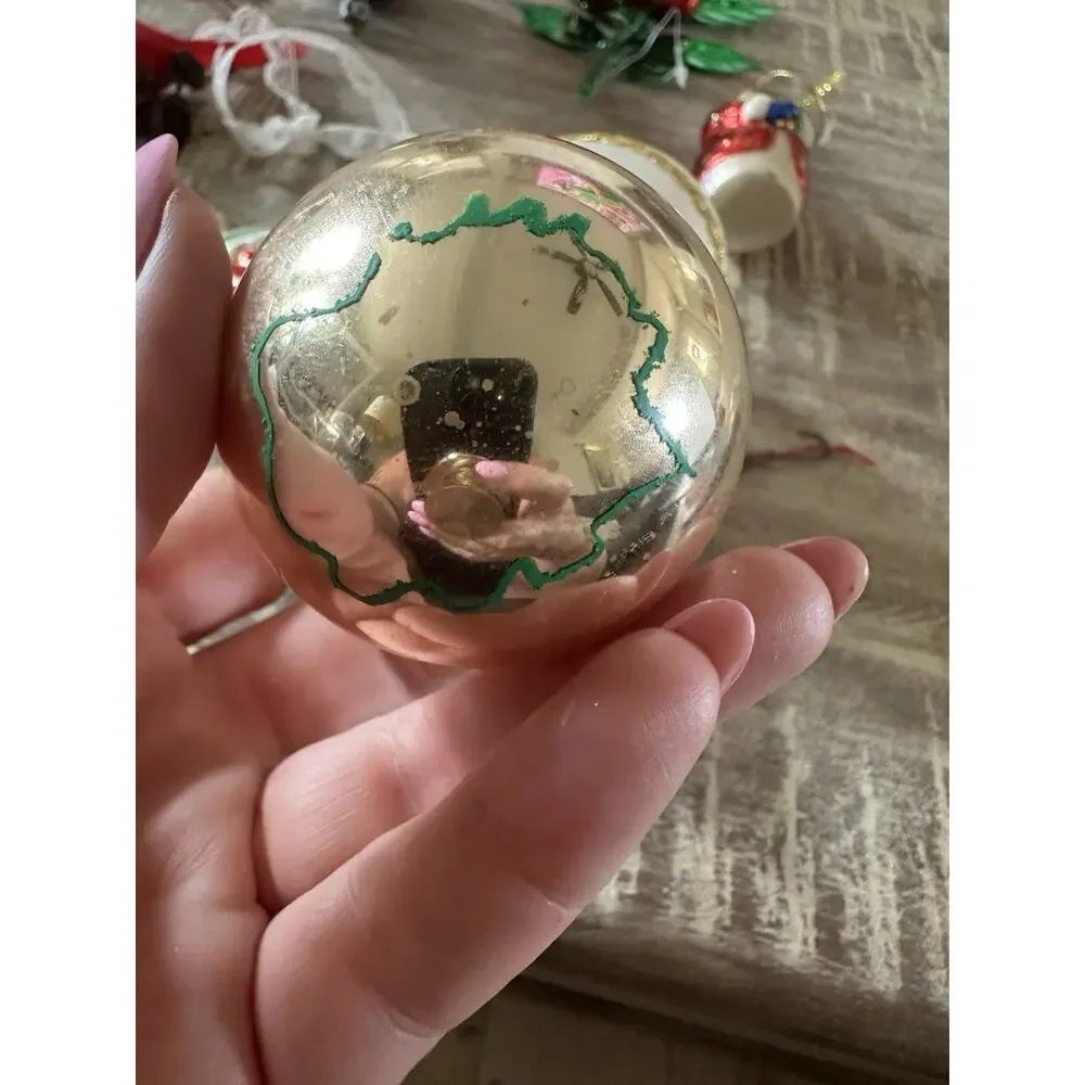 Lot Of 12 Vintage Christmas Ornaments Glass Wood Kurt Adler West Germany Poland